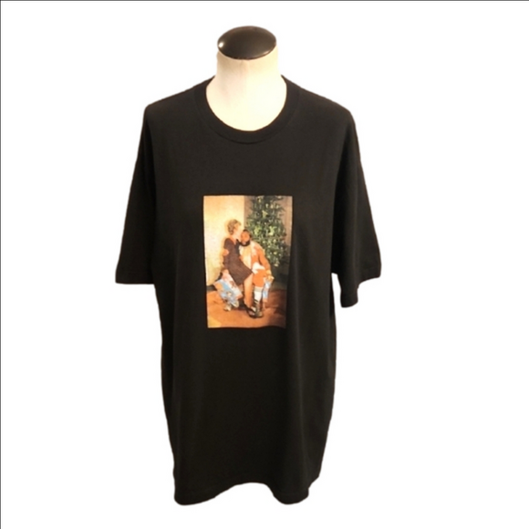 Mens/Unisex Undefeated black RARE Mr T & Nancy Reagan xmas graphic tee size L. - Picture 2 of 10